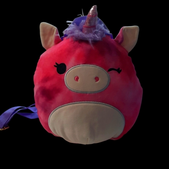 Squishmallows Lola Pink and Blue Plush Backpack 10" - Picture 1 of 12